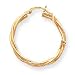 14k Polished 3mm Twisted Hoop Earrings