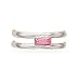 Toe Ring - Sterling Silver Double Band - Emerald Cut Pink Crystal