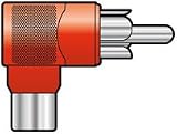 Adaptor RCA plug to RCA socket, right angle, Red (Product Code: 53036 P760.681)