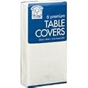Bakers & Chefs White 3-Ply Banquet Paper Poly Disposable TableCloth 54" x 108" (137cm x 274cm) 6 Count