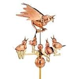 Weathervane - Mother Bird with Chicks (Polished Copper) (14H x 22W x 22D)