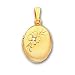 18in Gold-plated Small .01 Ct. Diamond Oval Locket Necklace