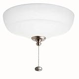 Kichler 380109AP, Satin Etched Glass Light Fixture, Antique Pewter