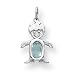 14k White Gold Blue Topaz Boy Birthstone Charm
