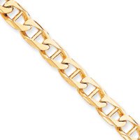 10k 11mm Hand-Polished Anchor Link Chain Bracelet - 8 Inch