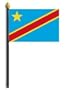 Congo, Democratic Republic Flag Rayon On Staff 4 in. x 6 in.