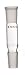 Kimble 166000-7524 Straight Connecting Adapter, 24/40 Outer Joint, 24/40 Inner Joint, 155 mm Overall Length, Borosilicate Glass