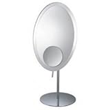 Contemporary Oval Vanity Stand Mirror with 5X Mag (Chrome) (20H x 10W x 8D)