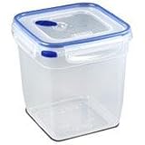 12 Cup Square Clear Base and Lid with T-Blue Accents 6 5 8L x 6 5  by 