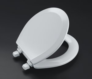 KOHLER K-4716-T-95 Triko Round Molded Toilet Seat, Ice Grey