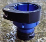 Kingman Spyder BLUE Low Profile Clamping Feed Neck With Tabs