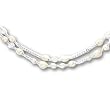 Rhodium-plated White Glass Pearl and Crystal Necklace