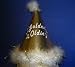 The Golden Oldie Birthday Hat is the traditional cone-shaped hat decorated for senior citizens. Whether it's a party with family and friends or a group celebration at an aging services organization, this festive hat celebrates a 70th, 80th, 90th or 100th birthday milestone. It reads: "Golden Oldie" surrounded by musical notes and has golden and white feathers.::Product Info:Size: 7 inches wide x 8.5 inches tall