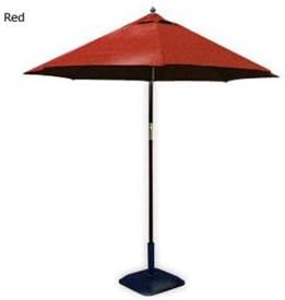MJJ Sales, 9ft Dark Wood Umbrella - Red