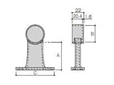 石川技研　ICSパイプ用ブラケット　クロームメッキ　25mm首長　通　パイプブラケット