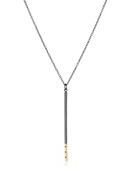 Melissa Joy Manning "Mixed Metals" Black Diamonds Long Stick Necklace