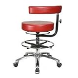 Perch Dental Chrome Stools with Procedure Arm 22.5-28" w/Footring