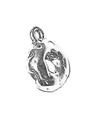Sterling Silver 3D Donut Or Doughnut Charm With Icing Drizzled On Top