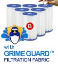 "Intex Type B Pool Filter Cartridge w/ Grime Guard 6-Pack (5"" x 10"")"