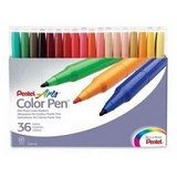Pentel Color Pen Set, Set of 36  Assorted Colors (S360-36)