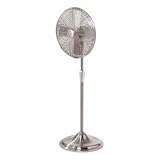 Hunter 90121 Century 17-Inch Oscillating Pedestal Fan, Brushed Nickel