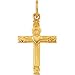 Genuine IceCarats Designer Jewelry Gift 14K Yellow Gold Childs Cross W/Heart Pendant. 13.00X10.00 Mm Childs Cross W/Heart Pendant In 14K Yellow Gold