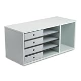 Fellowes 25012 Office Organizer for Binders w/4 Sorters and 4 Drawers, Dove Gray