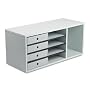 Fellowes 25012 Office Organizer for Binders w/4 Sorters and 4 Drawers, Dove Gray