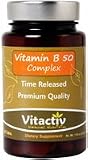 Vitamin B 50 Time Released - Hochdosierter Vitamin B Komplex. Alle B-Vitamine in 1 Tablette (60 Tabletten)