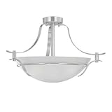 Thomas Lighting PL8603-78L Hampshire - Three Light Semi-Flush Mount, Brushed Nickel Finish Etched Clear Glass