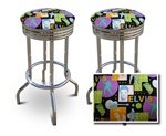 2 Elvis Presley Black Fabric Specialty / Custom Barstools Set