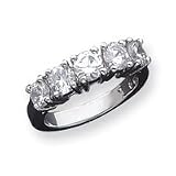 Sterling Silver 5-Stone CZ (Cubic Zirconia) Ring