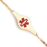 14k Medical Jewelry Childrens Bracelet - 6 Inch