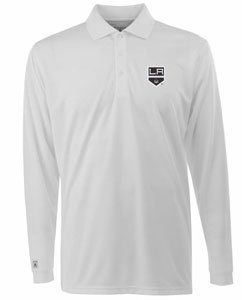Los Angeles Kings Long Sleeve Polo Shirt (White) - XXX-Large