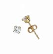 Sterling Silver Gold Plated Stud Earrings - Round Stamping - 4 mm