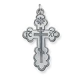 Sterling Silver Orthodox Cross with 20 Inch Sterling Silver Chain