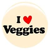1" Vegetarian "I Love Veggies" Button/Pin
