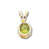 14k 4mm Peridot bezel pendant