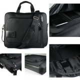 17" Black Nylon Notebook Laptop Carrying Case with Accessory Compartments and Shoulder Strap