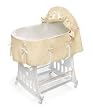 Badger Basket Portable Bassinet 'N Cradle with Toybox Base, Ecru Waffle Pleated