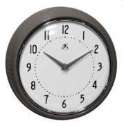 Infinity Instruments Iron Retro 9-1/2-Inch Metal Wall Clock