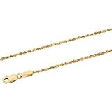 14K Yellow Gold Diamond Cut Rope Chain - 16 inches