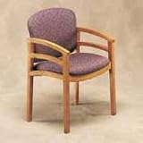 2112 Series Wood Guest Chair, Henna Cherry, 100% Olefin Solid Blue Fabric