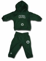Adidas Boston Celtics Preschool Kelly Green On-Court Fleece Hoodie & Pants Set (5/6)