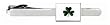 Patriotic rhodium plated and enamel Shamrock tie clip with presentation box.