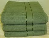 SET OF 6 BATH TOWELS - GREEN - 100% COTTON TERRY