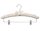 Satin Padded Hangers Clips Ivory Box of 24