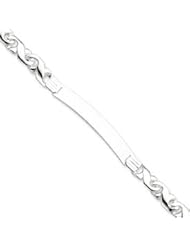 Sterling Silver Fancy ID Link Bracelet