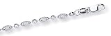 14k White Fancy Bead Station Anklet - 10 Inch