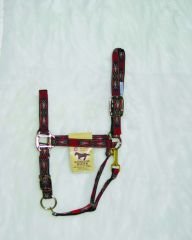 Hamilton SOUTHWEST Deluxe 1" Nylon Horse Halter with Adjustable Chin and Snap, Red, Large (800-1100 lbs)